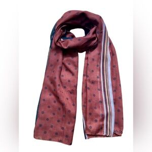 Blue Pacific Brown/White/Yellow/Cream/Black Silk & Linen Large Scarf/Wrap